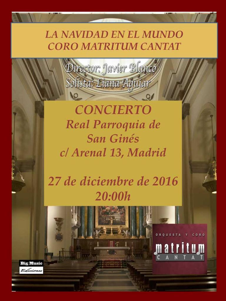 Concierto Navidad Matritum Cantat 27 diciembre 2016